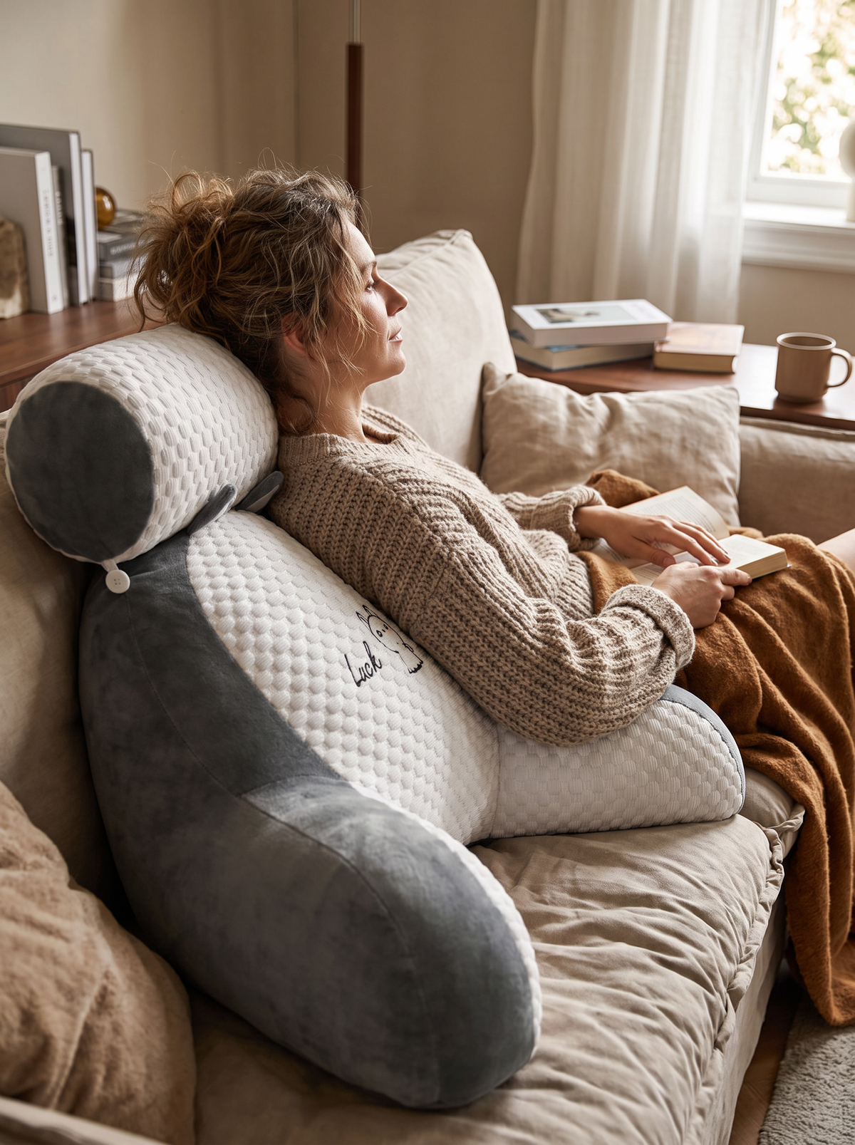 Memory foam reading backrest pillow 2