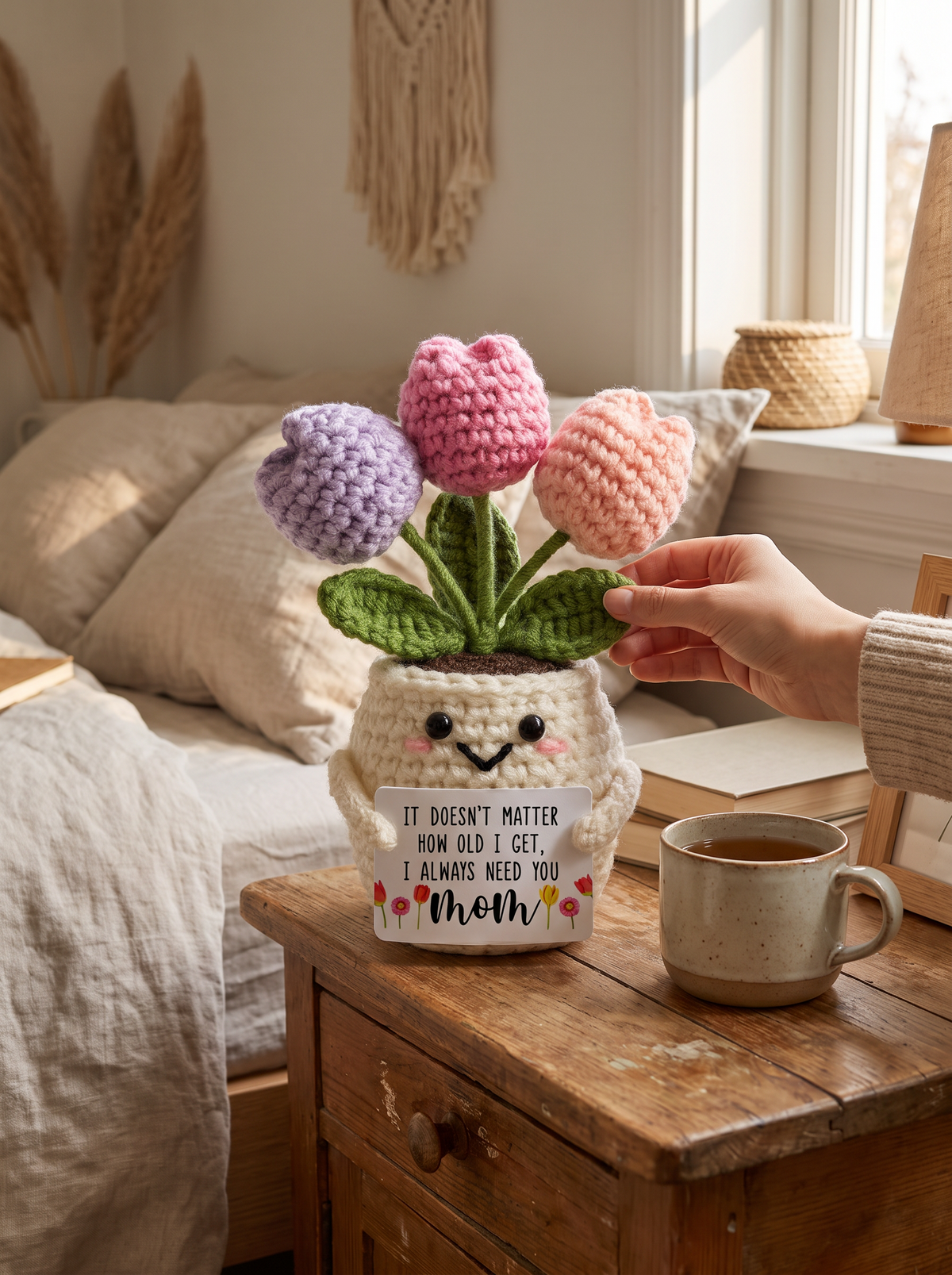 Handmade crochet flower desk decor 3
