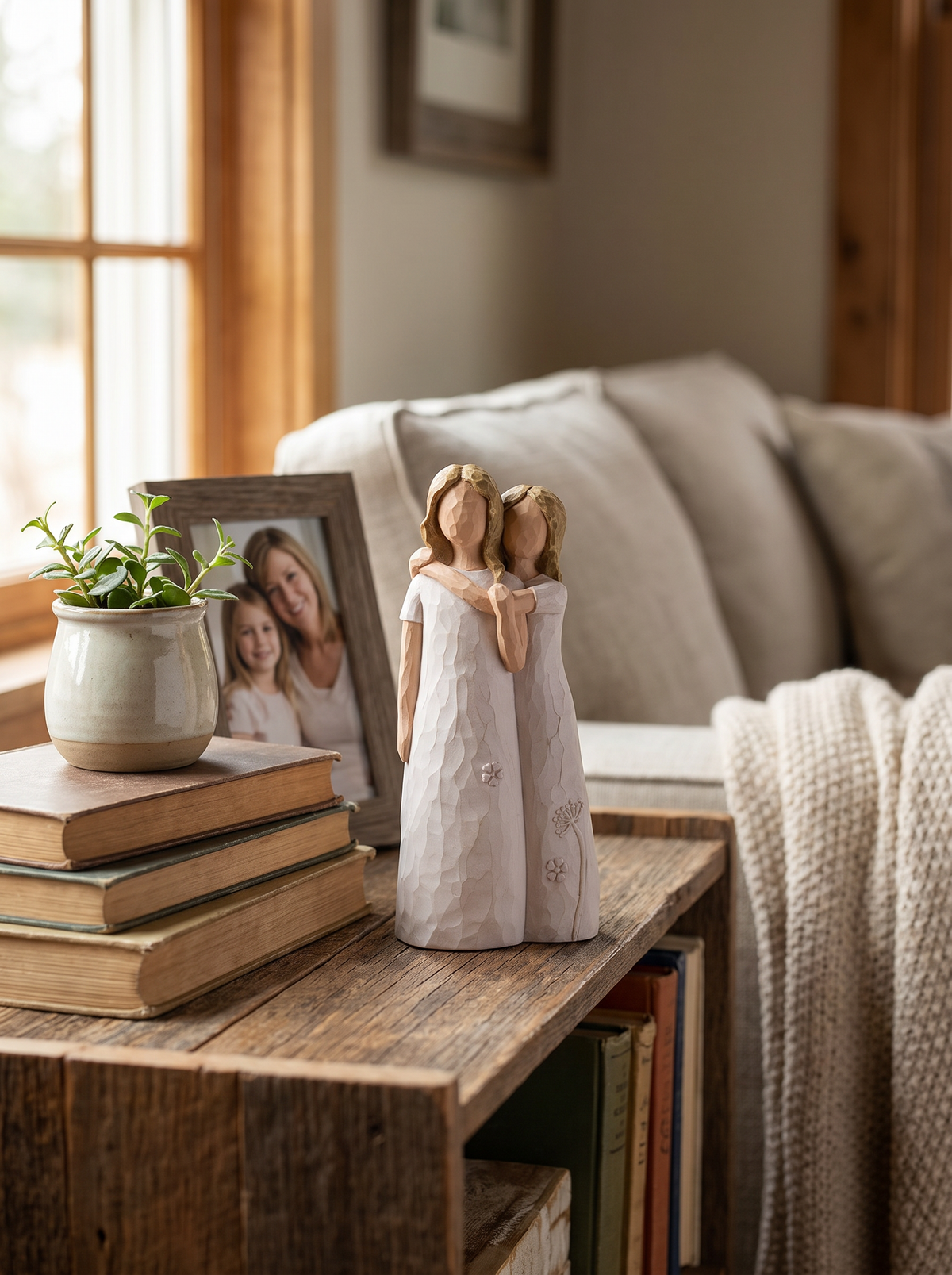 Mother and daughter sculpture figurine 1