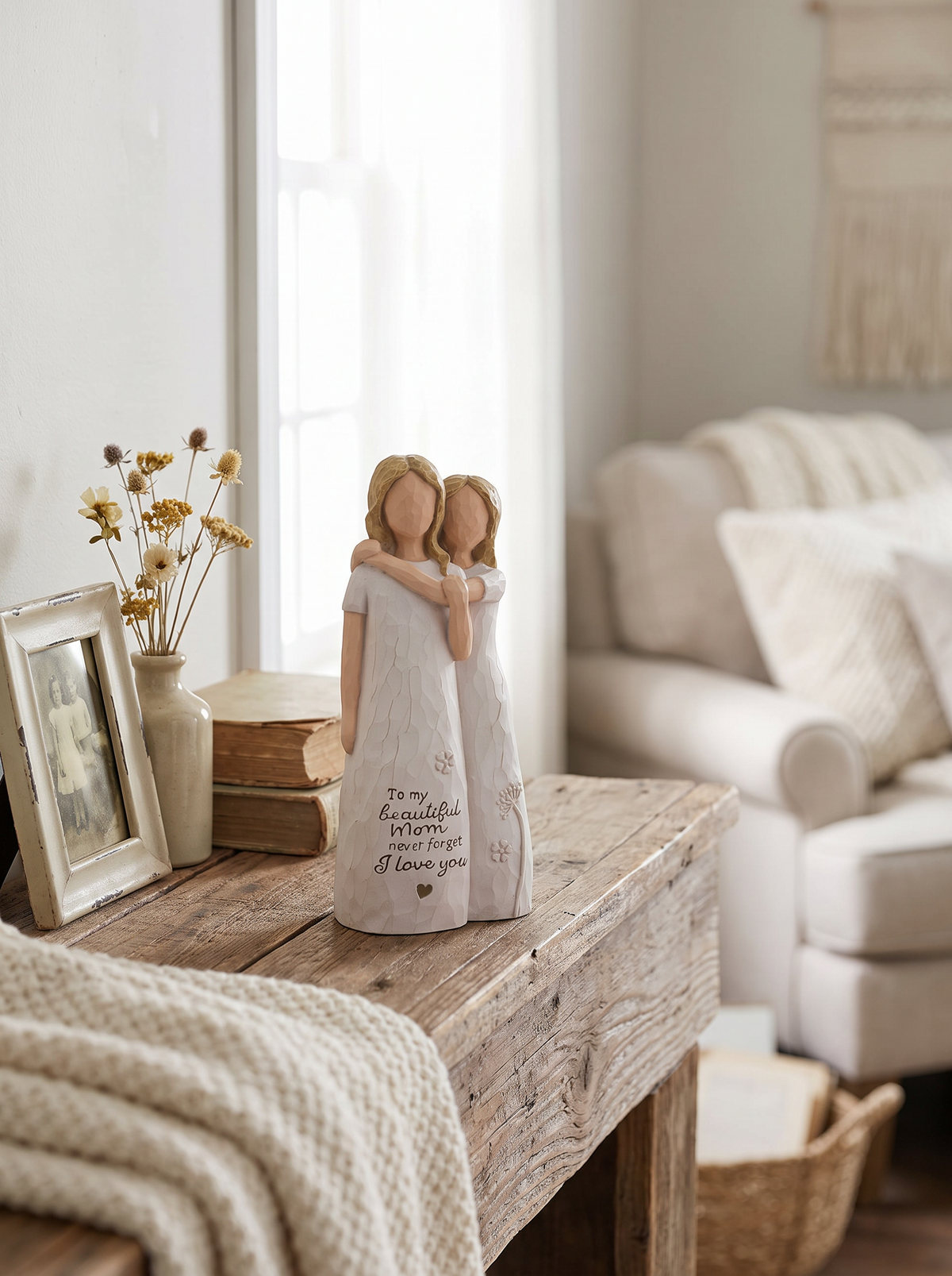 Mother and daughter sculpture figurine 3