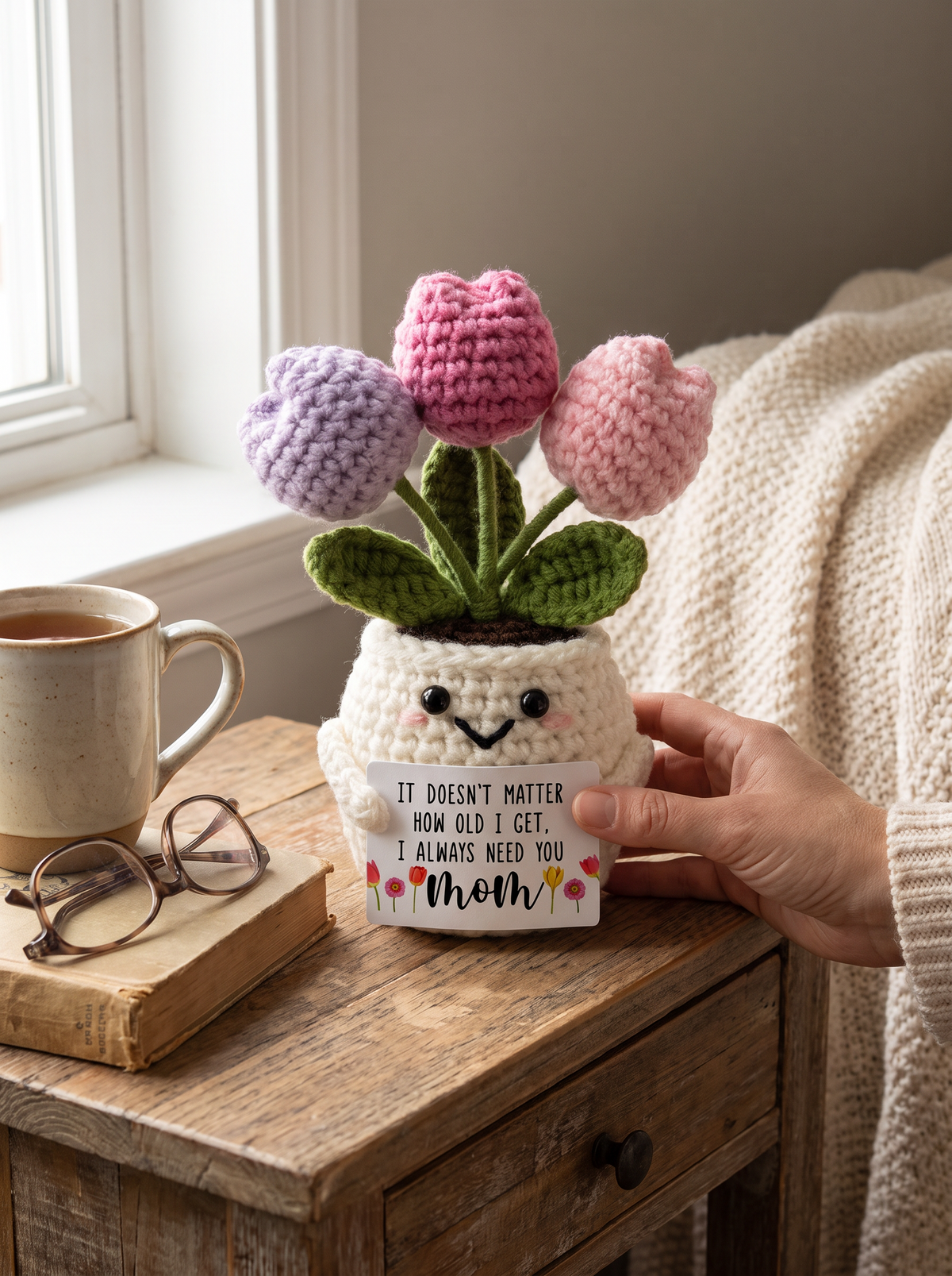 Handmade crochet flower desk decor 2