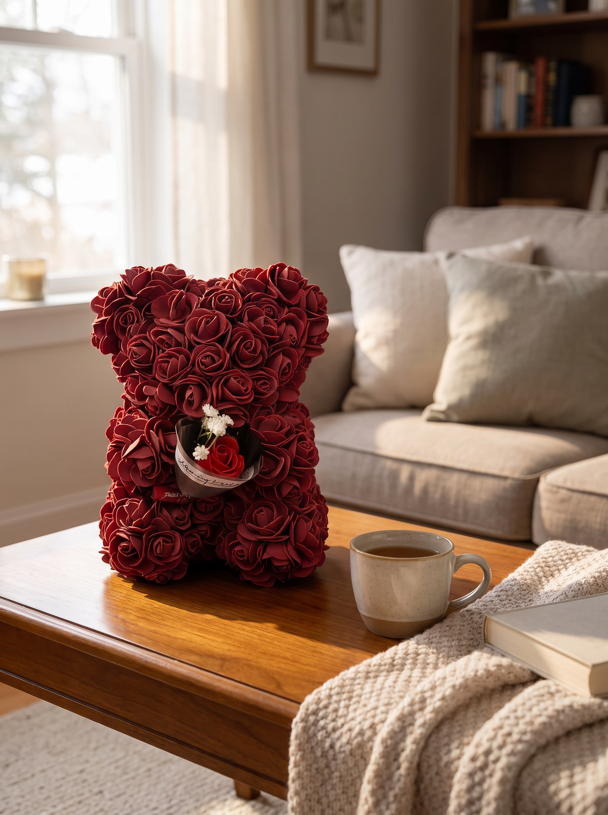 Mini rose bear flower teddy decor 2