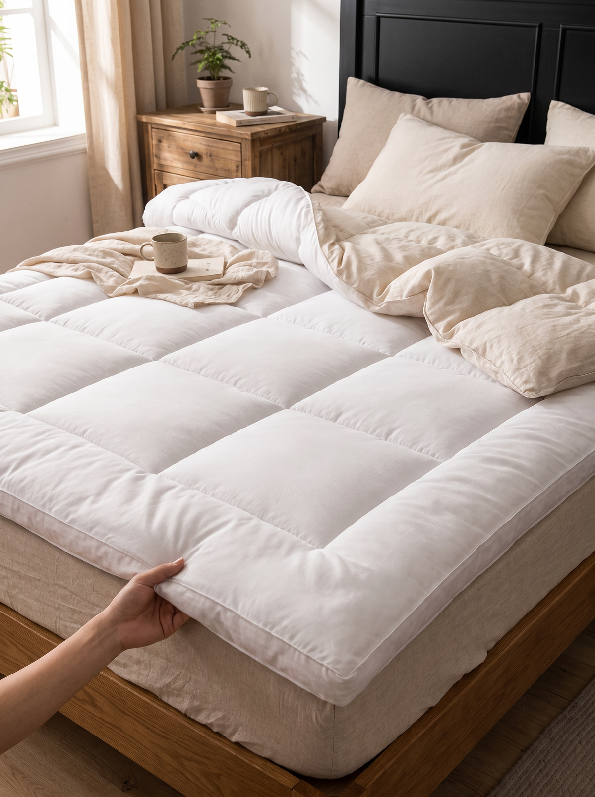 Mattress topper loft and softness detail