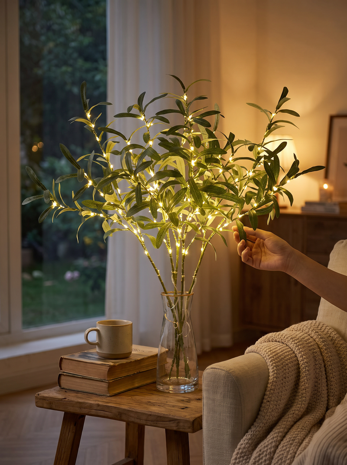 Branch floral table light detail