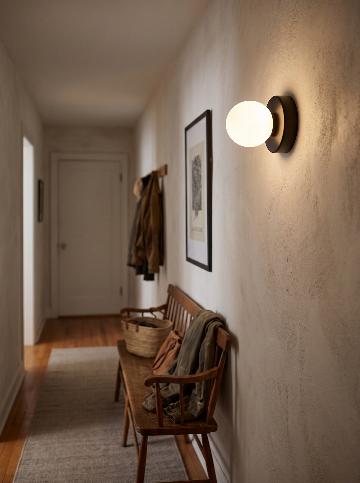 Glass globe sconce shade detail
