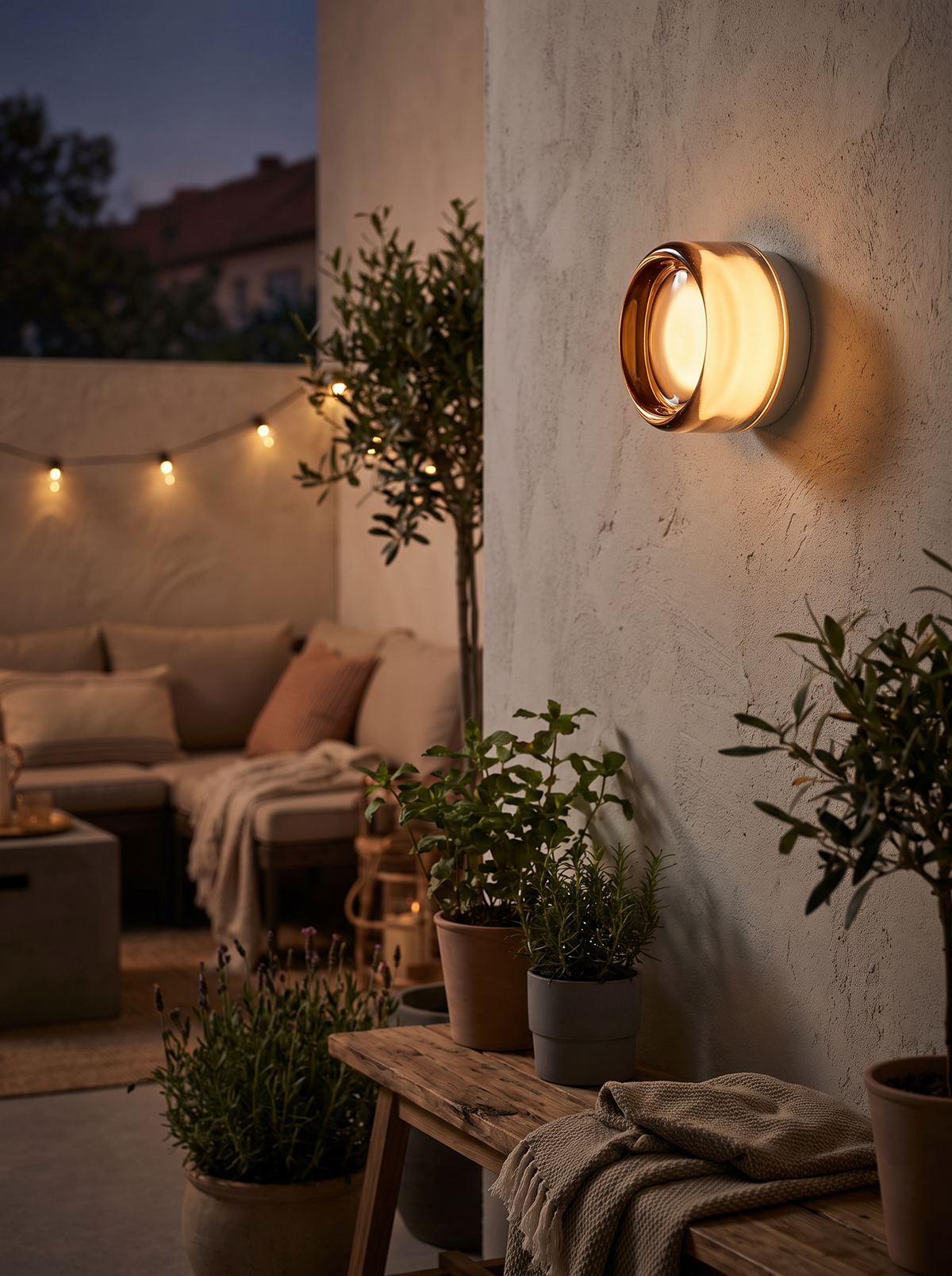 Solaria modern LED wall sconce lit band