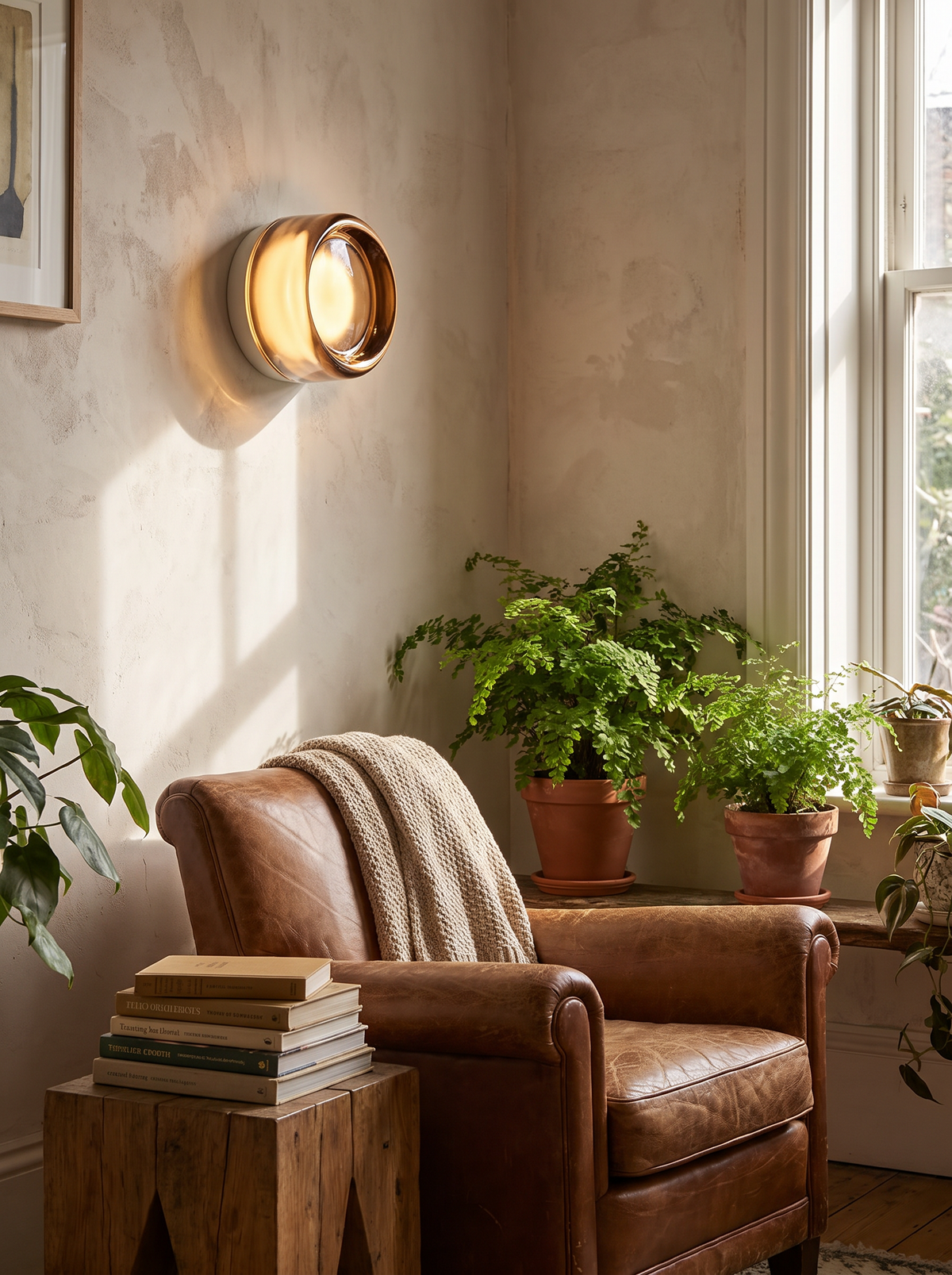 Solaria sconce finish against a wall