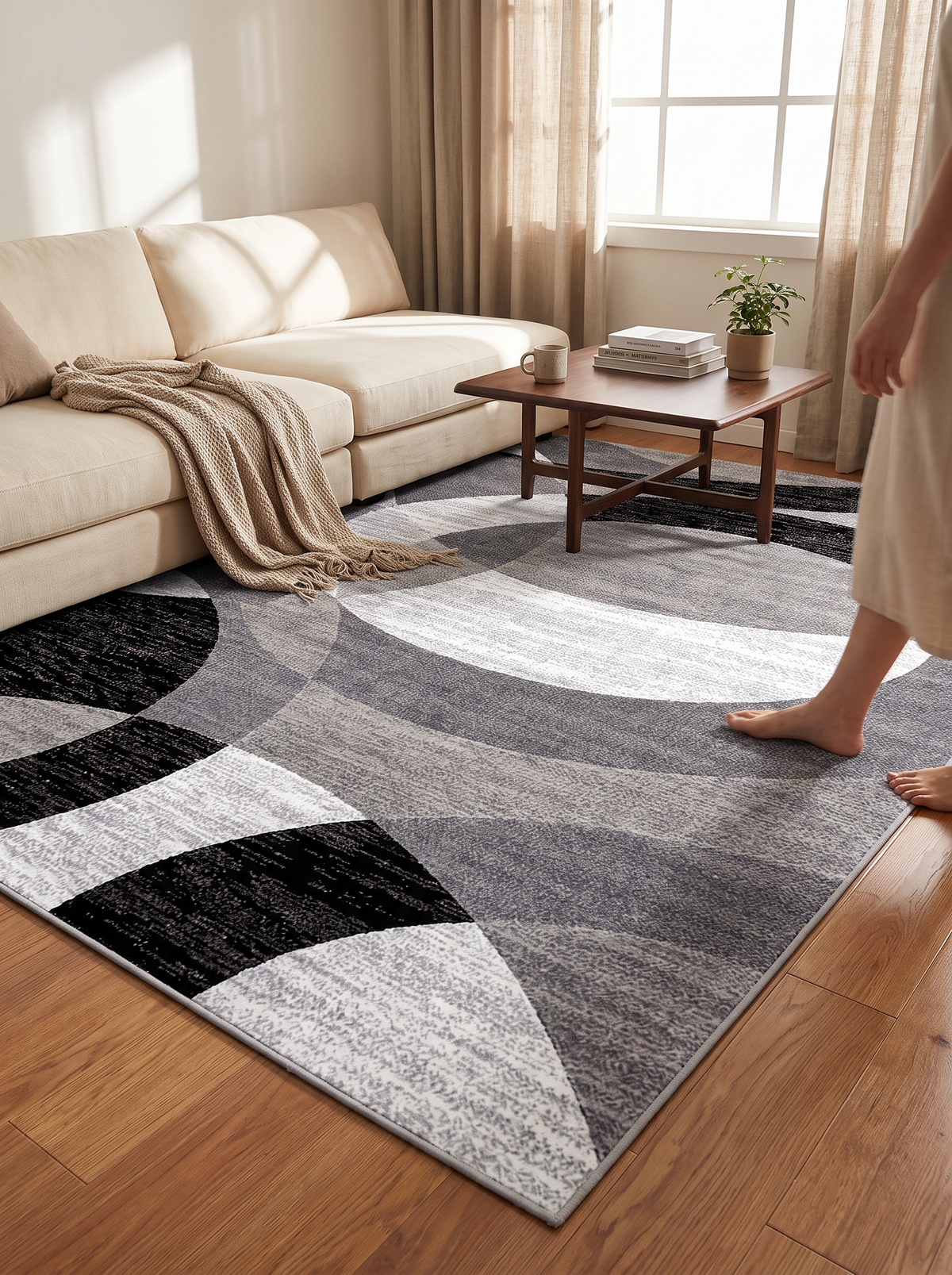 Velvet rug low pile clearing a doorway