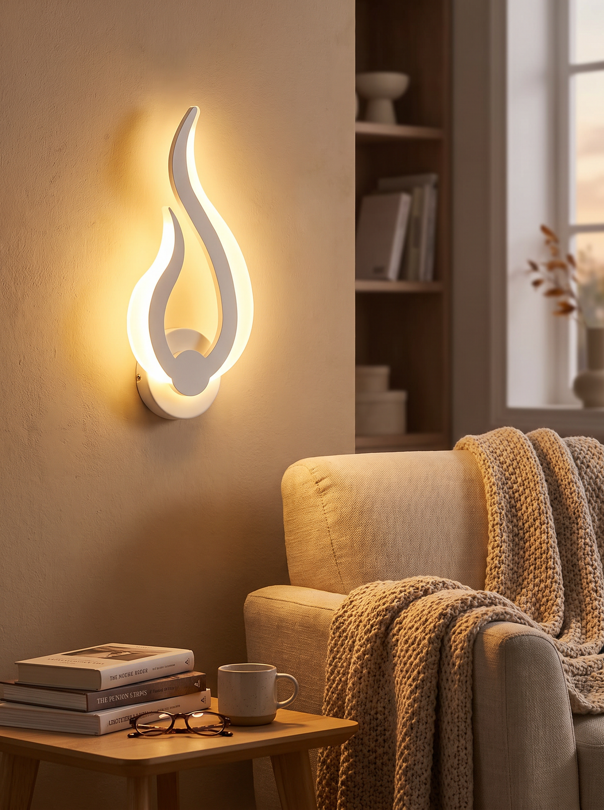 Warm firelight effect on a wall