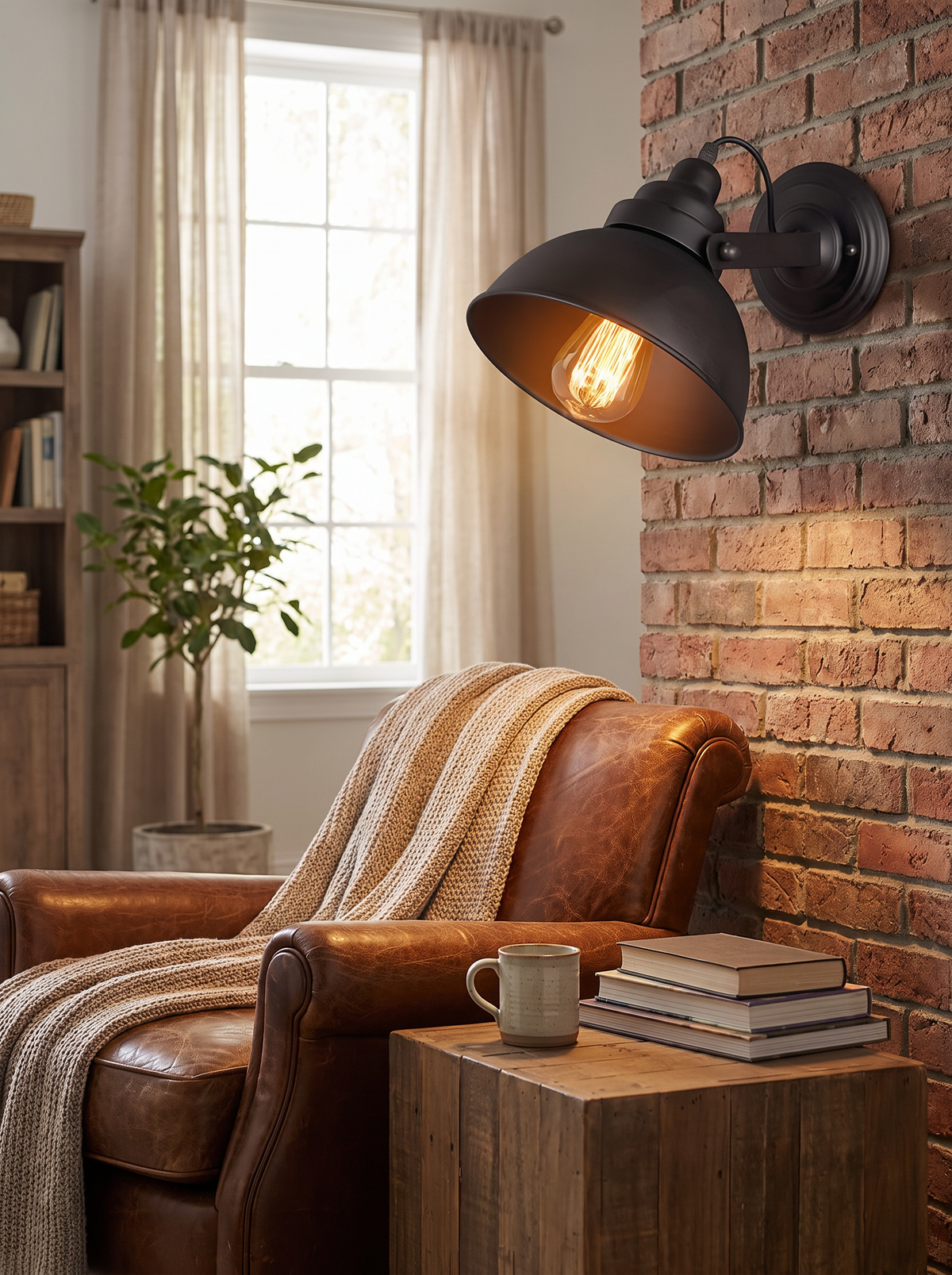 Industrial retro metal wall sconce exposed arm