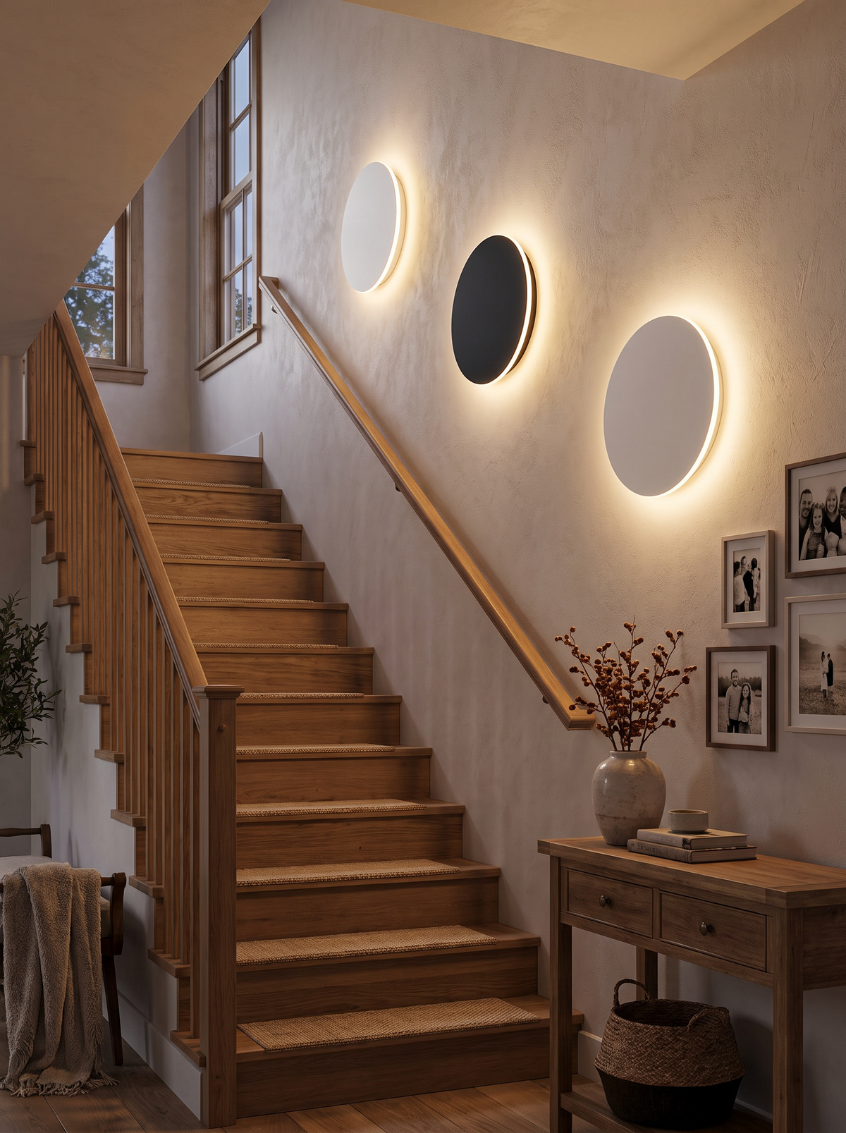 Low glare disc light at eye level