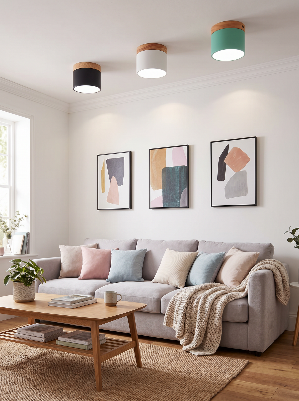 Macaron LED flush mount ceiling light in pastel