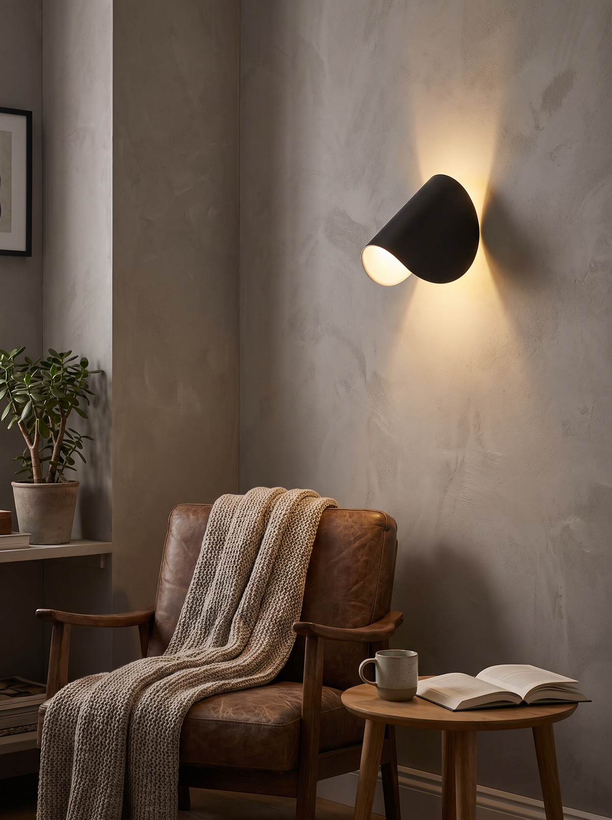 Adjustable wall light holding its position