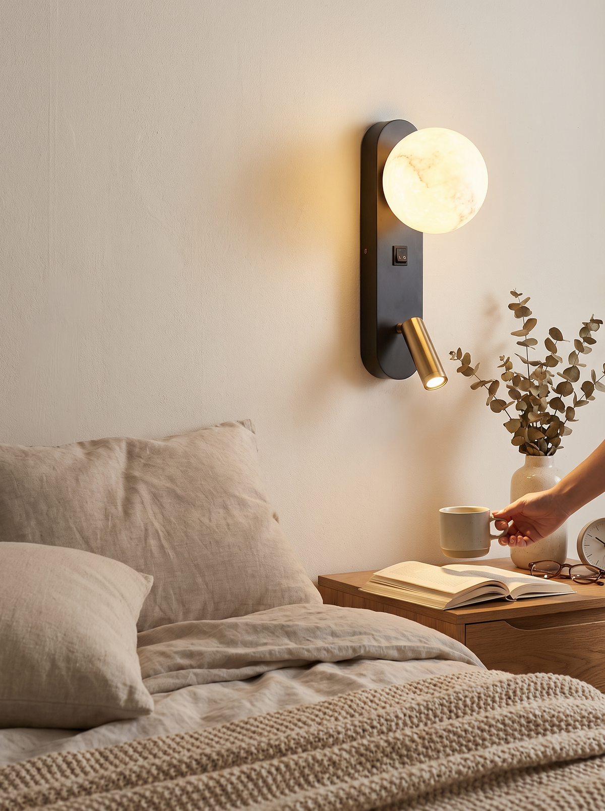 LunarBeam dual bedside wall light