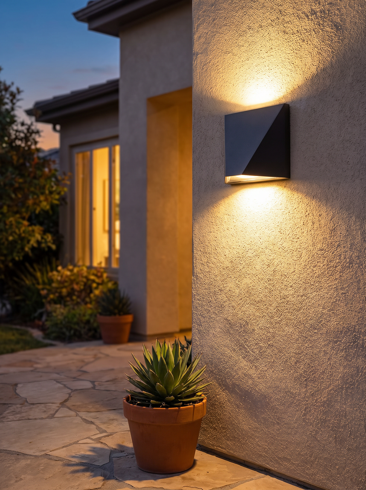 Compact 5W black outdoor wall light