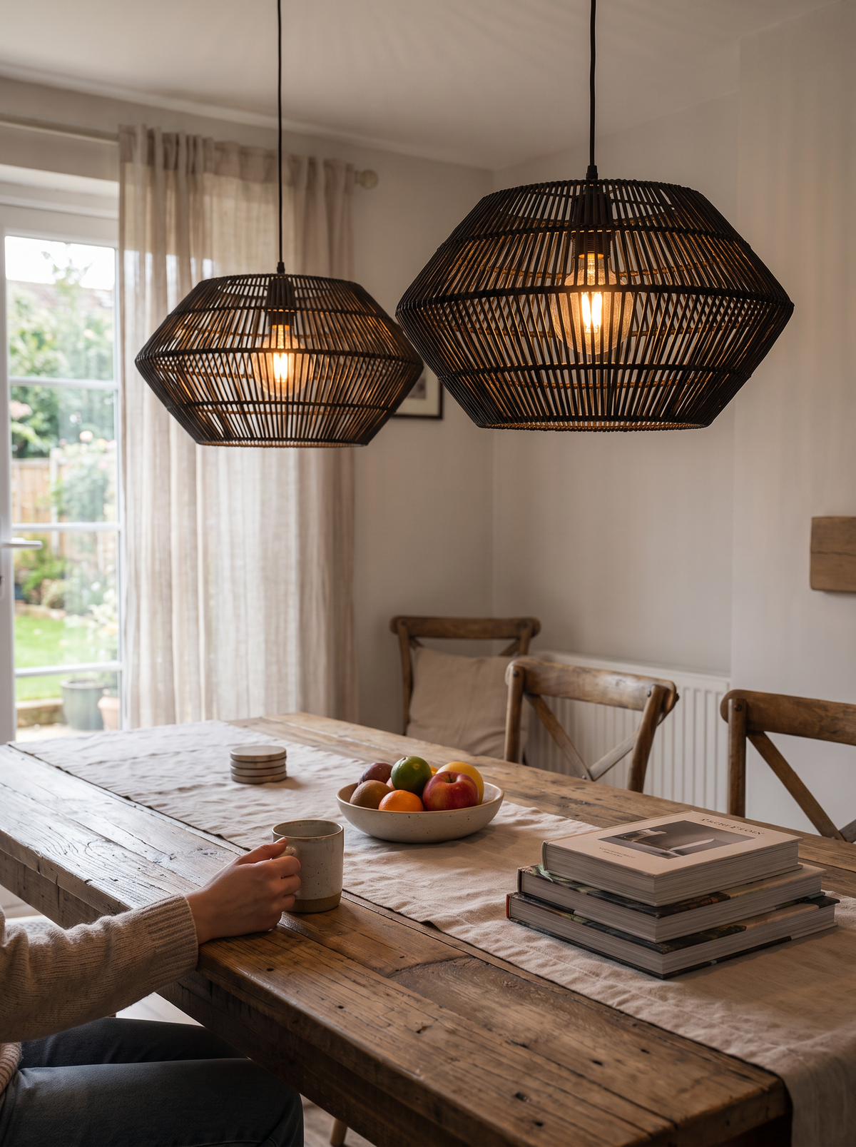 Paper rope pendant light shade