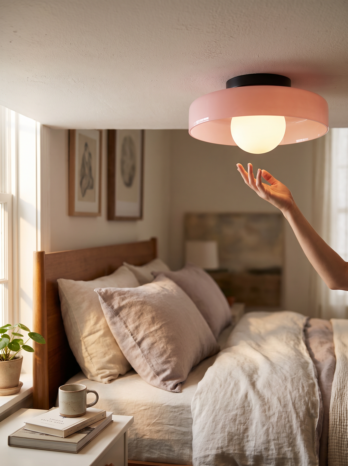 Thin profile flush ceiling light