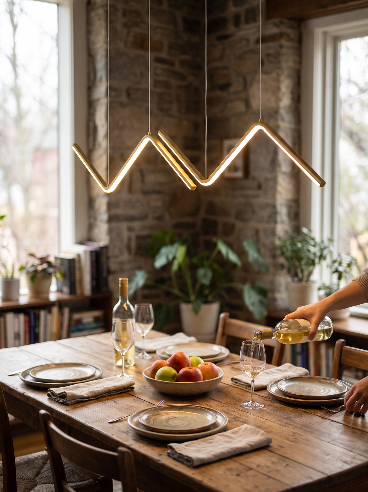 Aluminium minimalist dining pendant