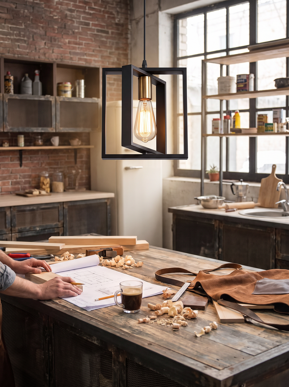 Industrial minimalist pendant light