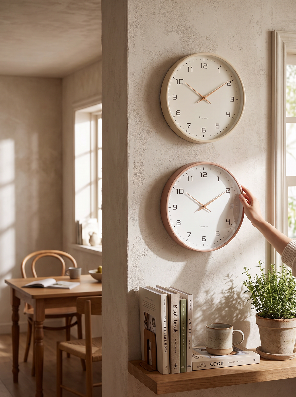 Silent modern round wall clock with a plain dial