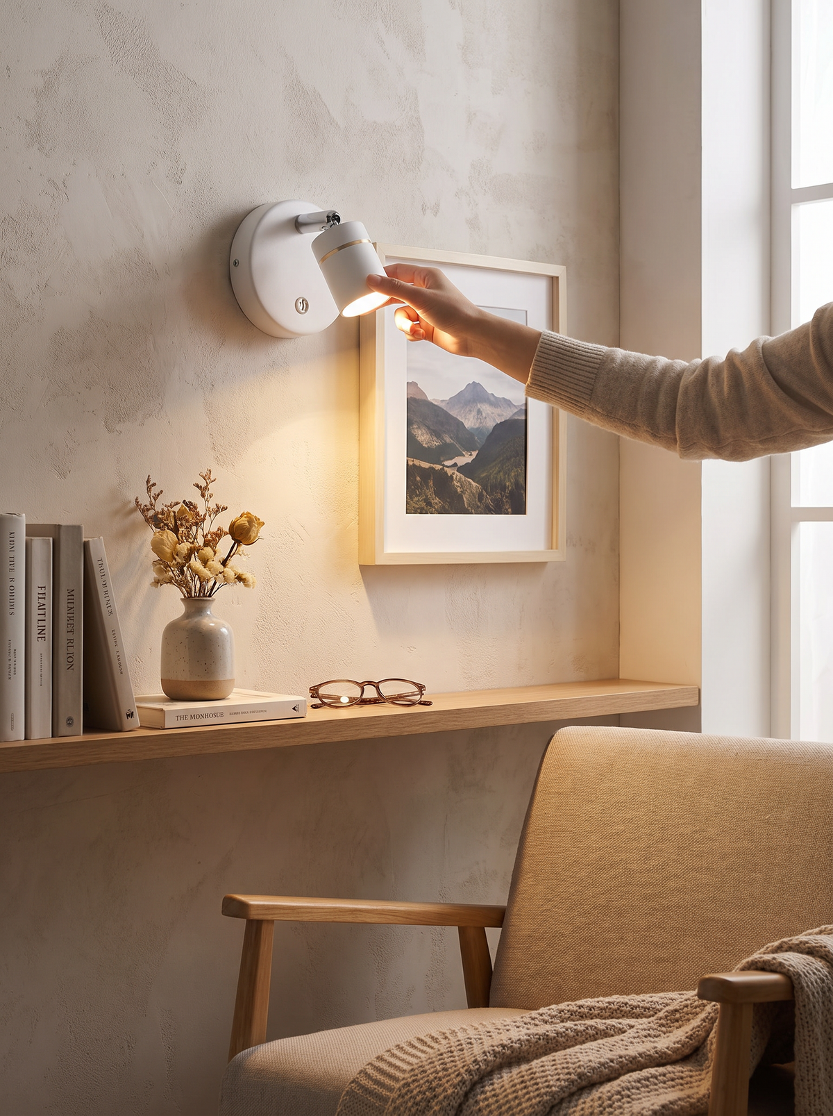 Battery spotlight sconce lifestyle 2