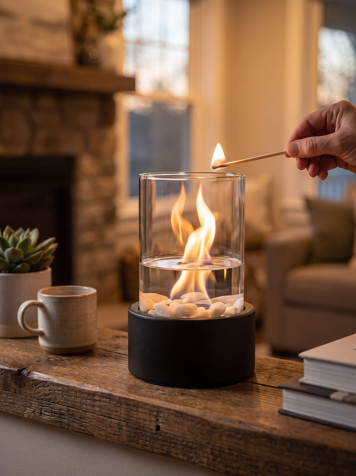 Tabletop oil lamp lifestyle 2