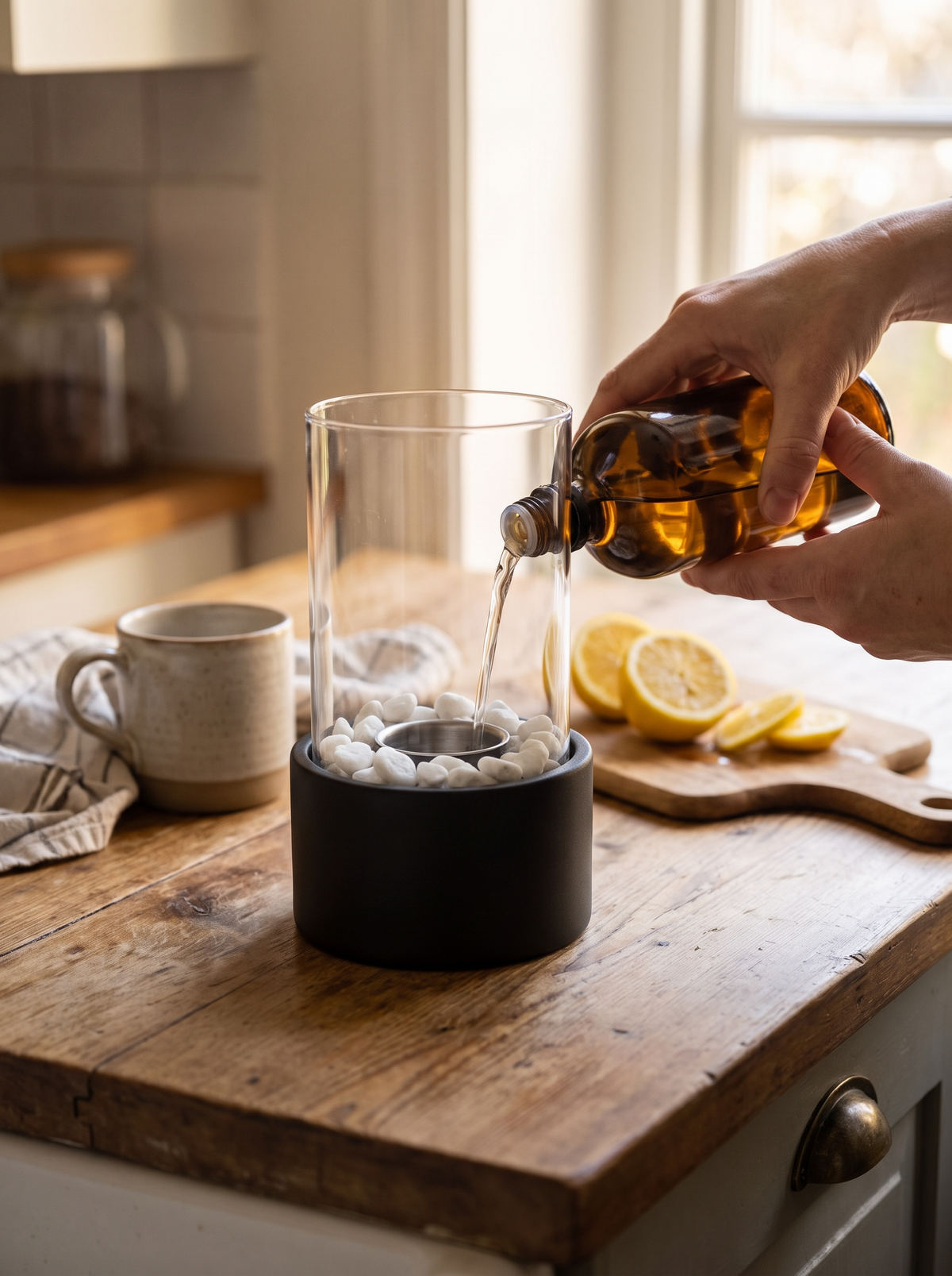 Tabletop oil lamp lifestyle 3