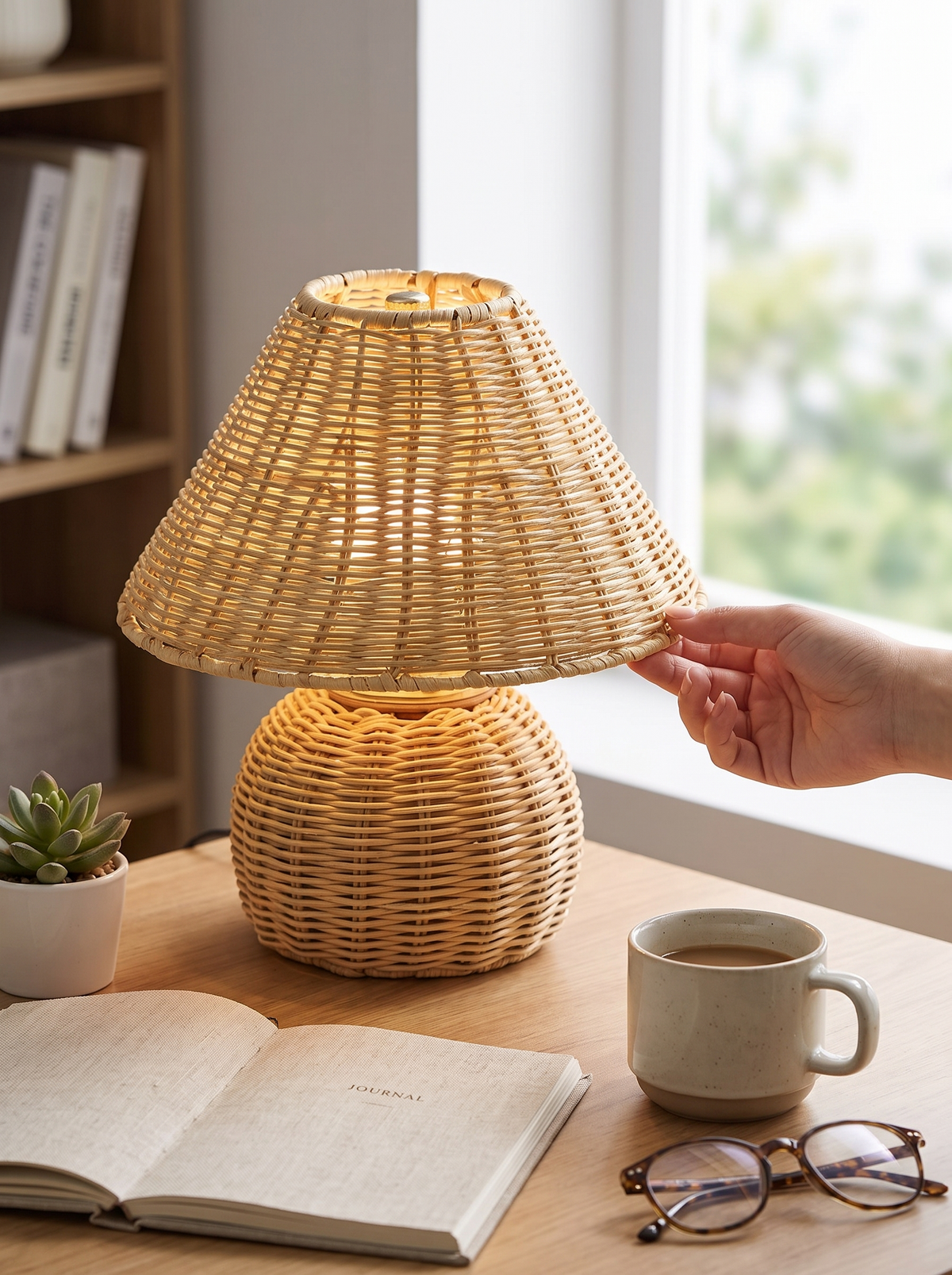Bamboo desk lamp lifestyle 2