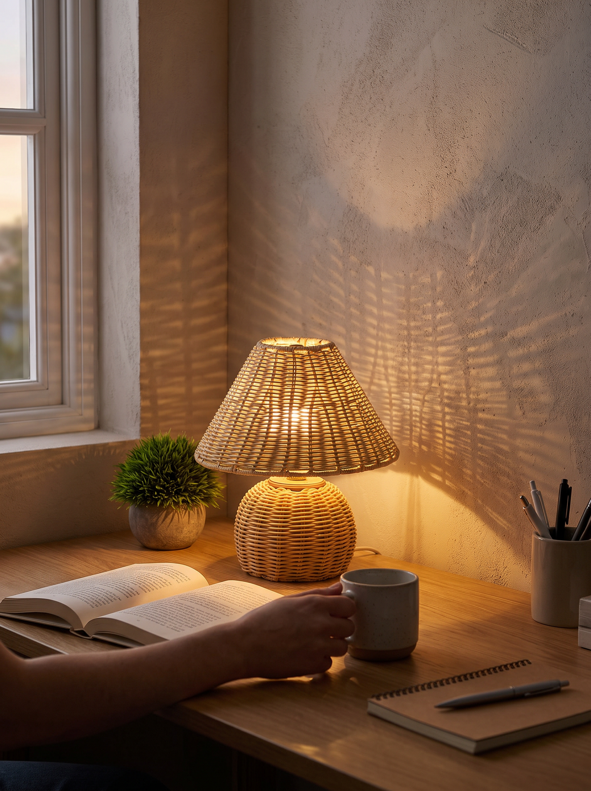 Bamboo desk lamp lifestyle 1