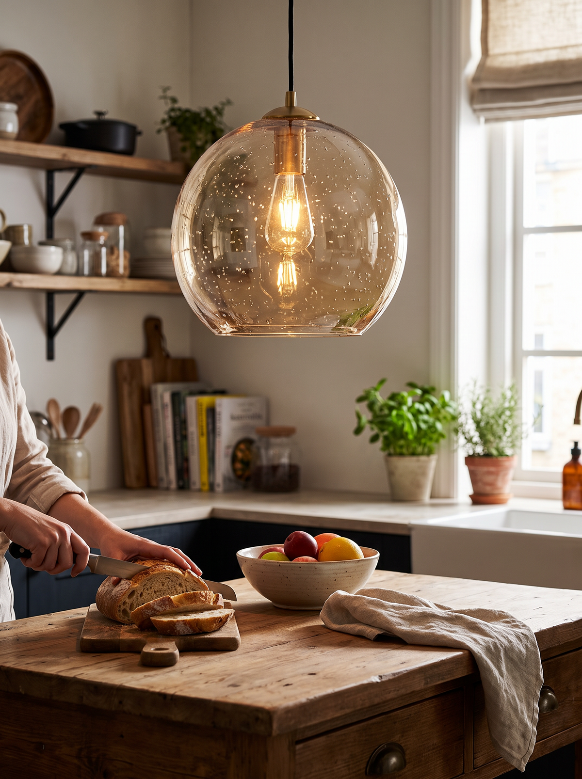 Bubble amber pendant lifestyle 1