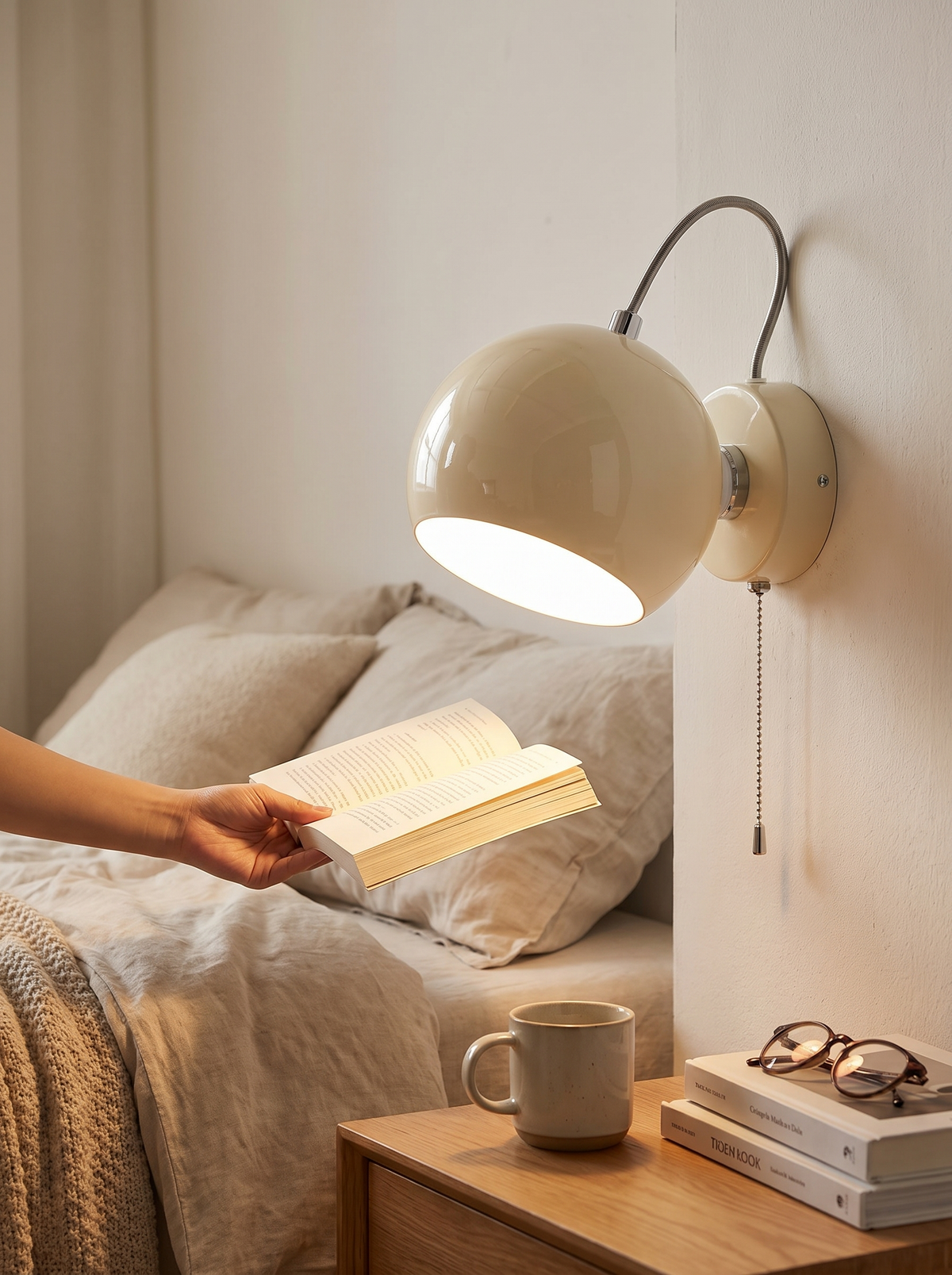 Cream dome wall lamp lifestyle 2