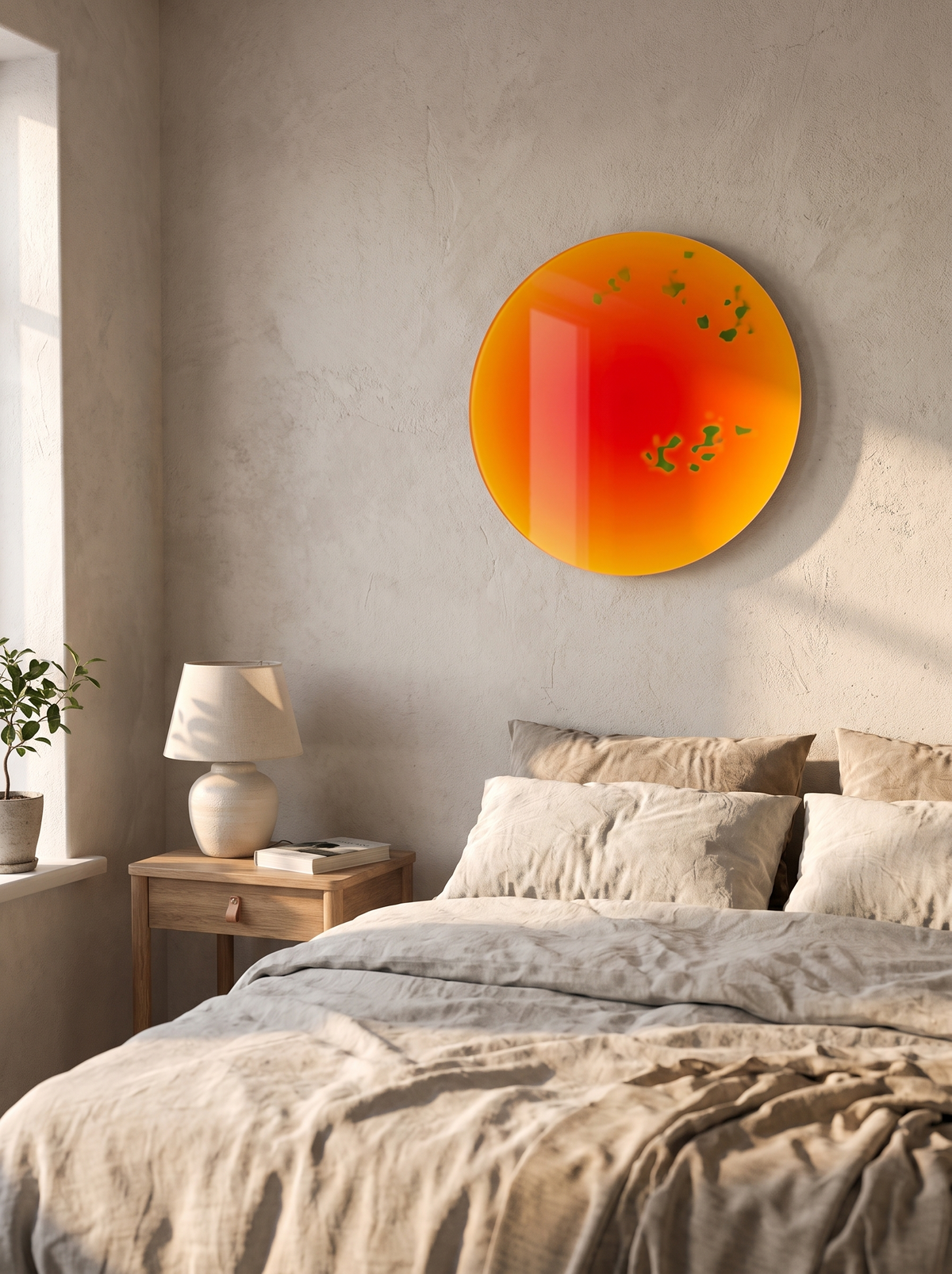 Sunset gradient glass clock lifestyle 2