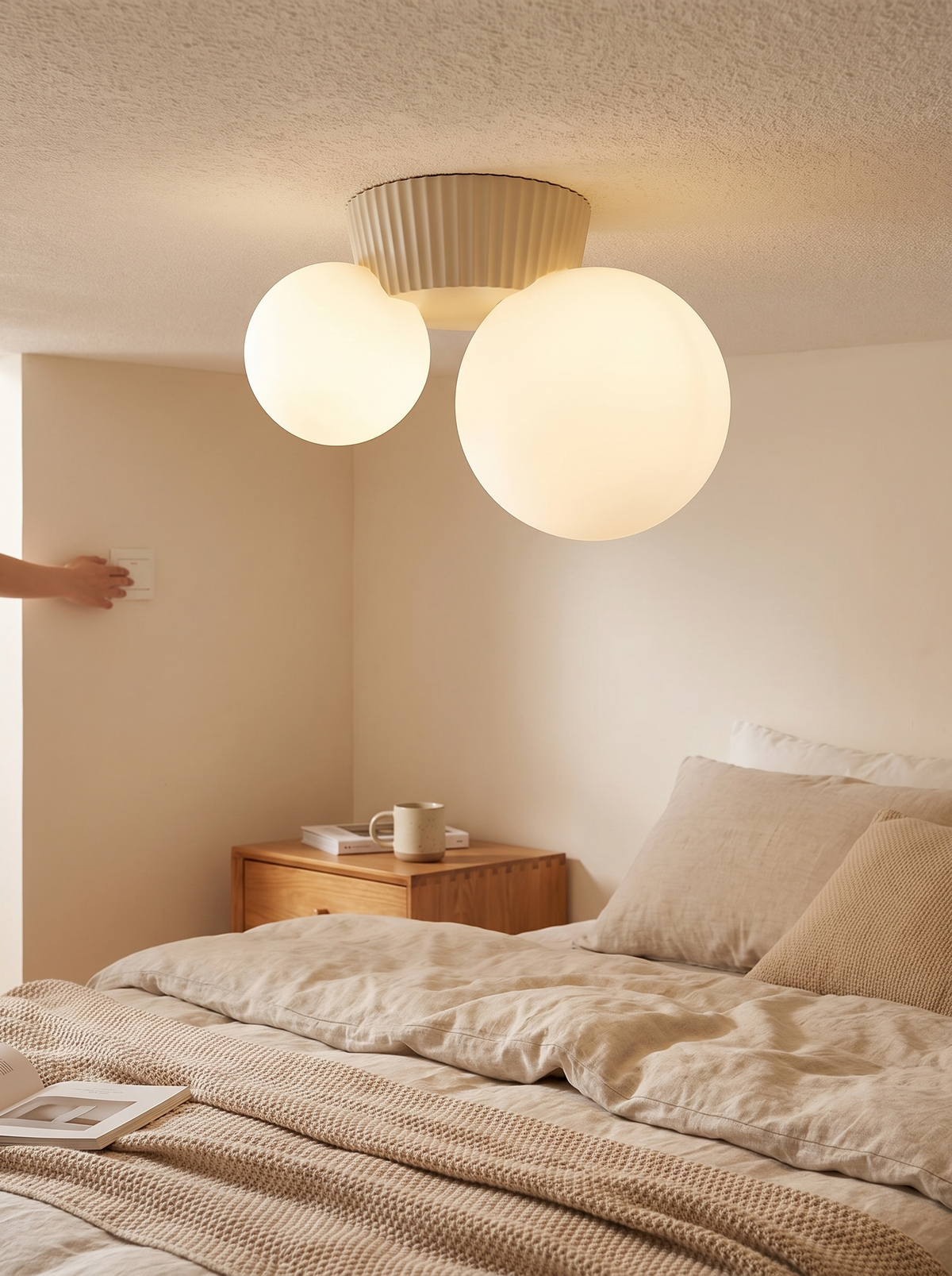 Lumea double globe ceiling light lifestyle 1