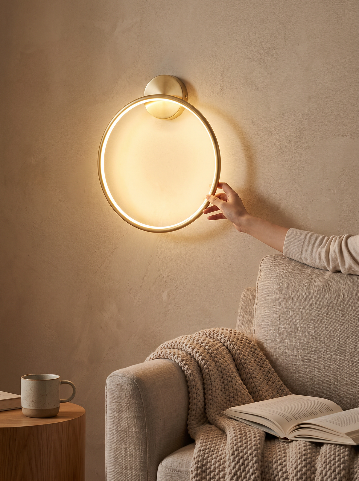 Halo nordic gold wall light lifestyle 2
