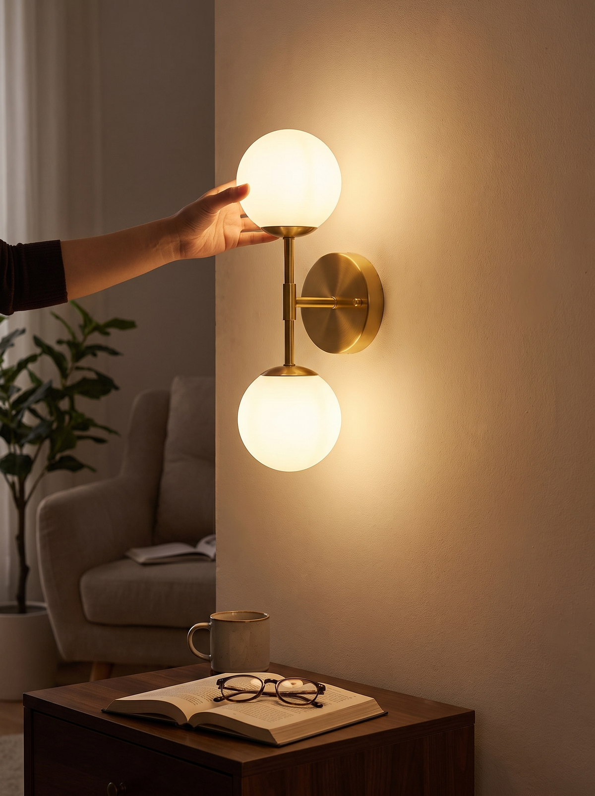 Astra dual globe wall light lifestyle 1