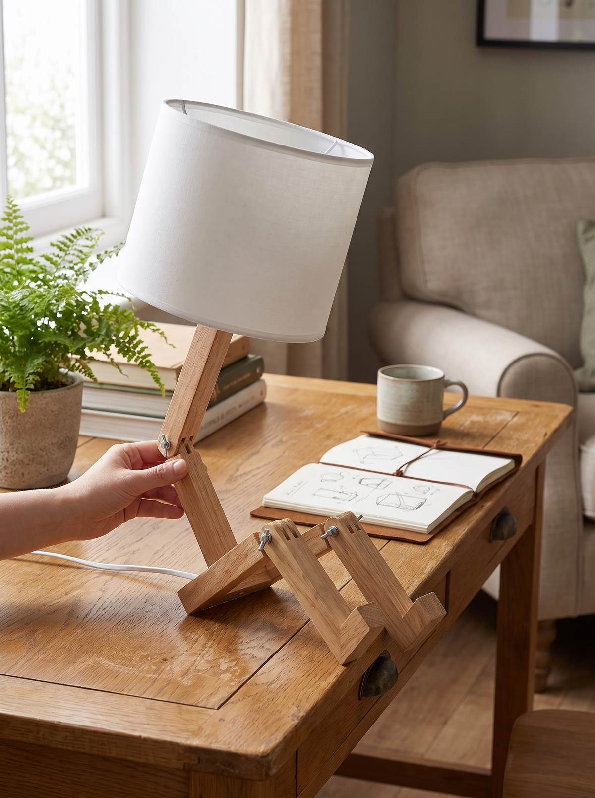 Rilna flexible wooden lamp lifestyle 3