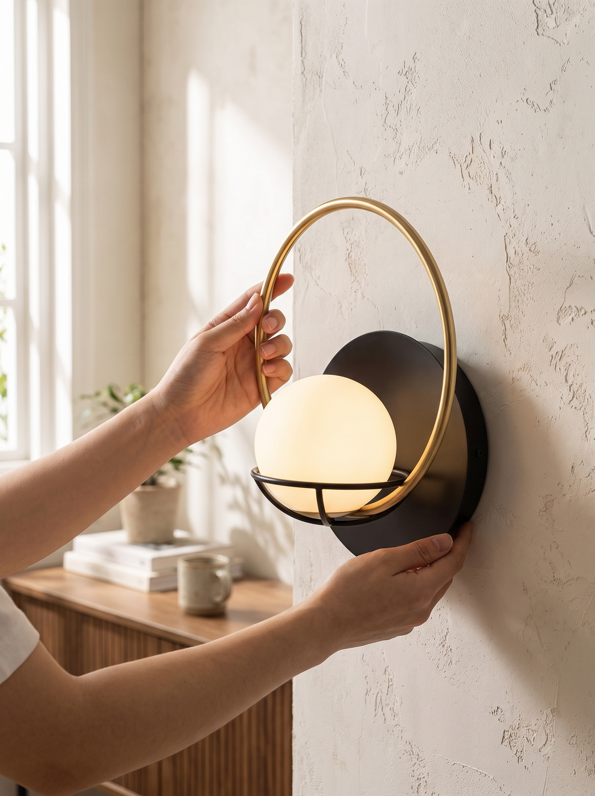 Spherical glass wall lamp lifestyle 1