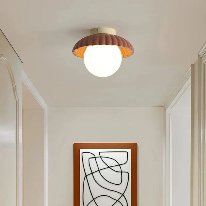 Iron & Glass Hallway Ceiling Light