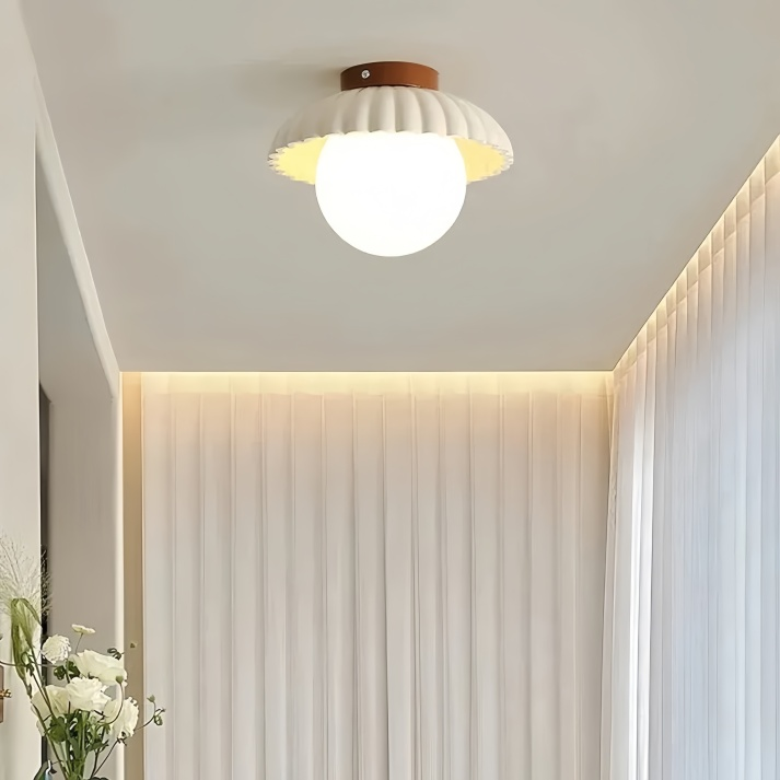Iron & Glass Hallway Ceiling Light