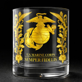 Gold Embossed Veteran Whiskey Glass