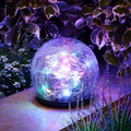 Solar Crackle Glass Orb Path Light