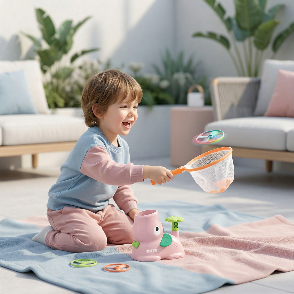 Kids Outdoor Toy Disc Launcher Outdoor Play Equipment - Image 1