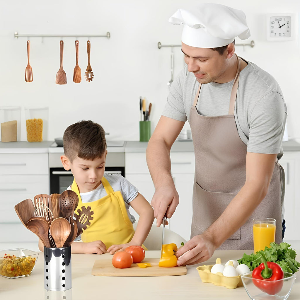 Natural Wood Kitchen Utensil Set