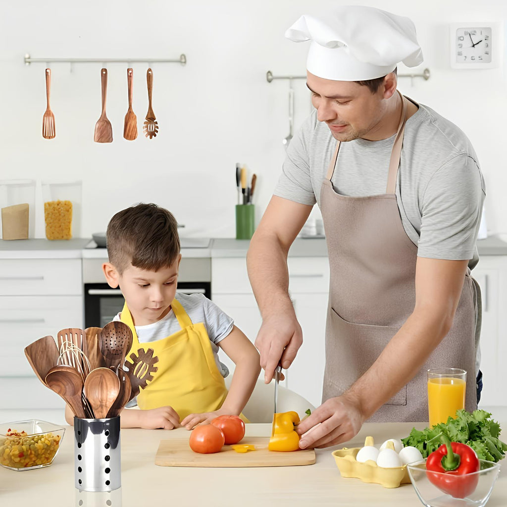 Natural Wood Kitchen Utensil Set