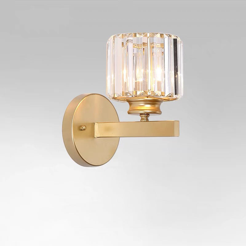 Crystal Glass & Iron Wall Sconce