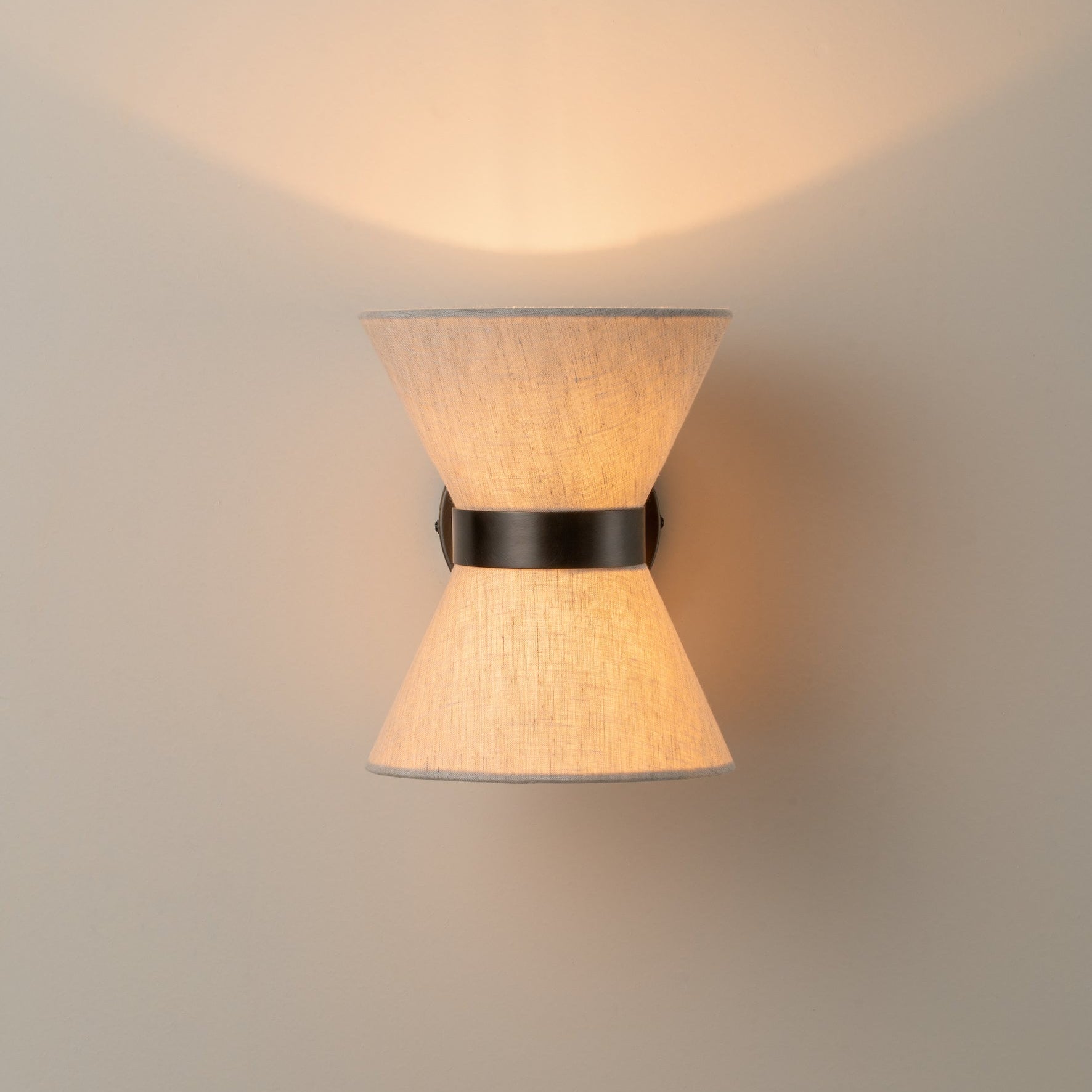 Bronze & Linen Wall Light