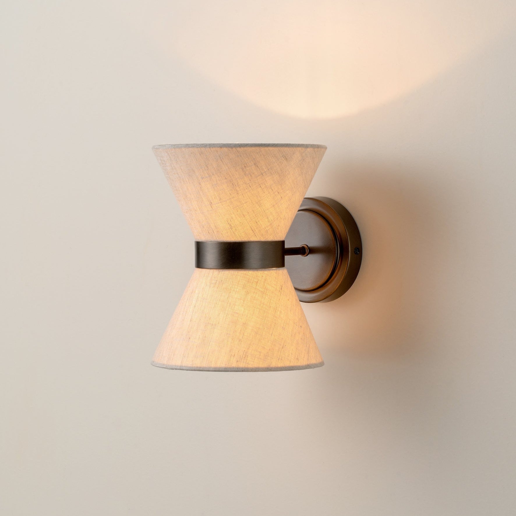 Bronze & Linen Wall Light