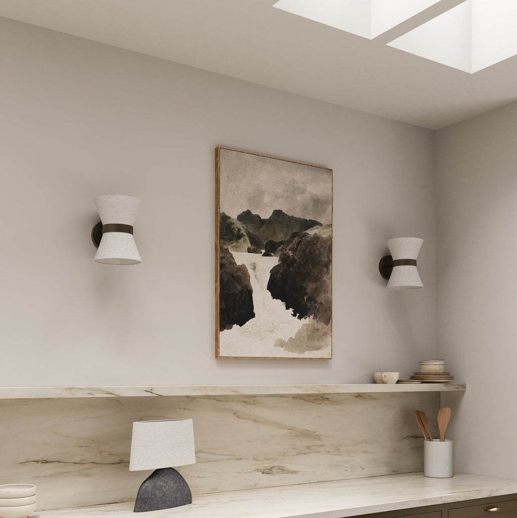 Bronze & Linen Wall Light