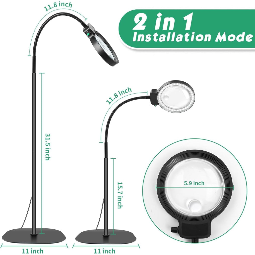 Magnifying Lamp LED Reading Glass Desk Mount - Image 6