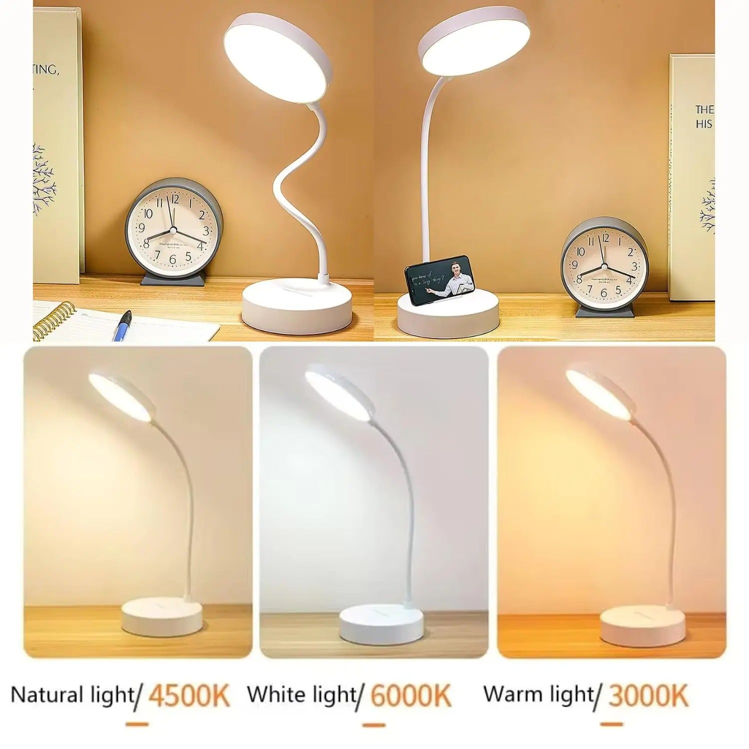 Swan-Neck LED Desk Lamp with USB
